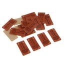 20pcs Retro Synthetic PU Leather Tag DIY Handmade Sew Label Patches Brown 2