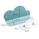 Iron Art Cloud Shape Wall Shelf Punching Hanger Storage Rack Living Room Be
