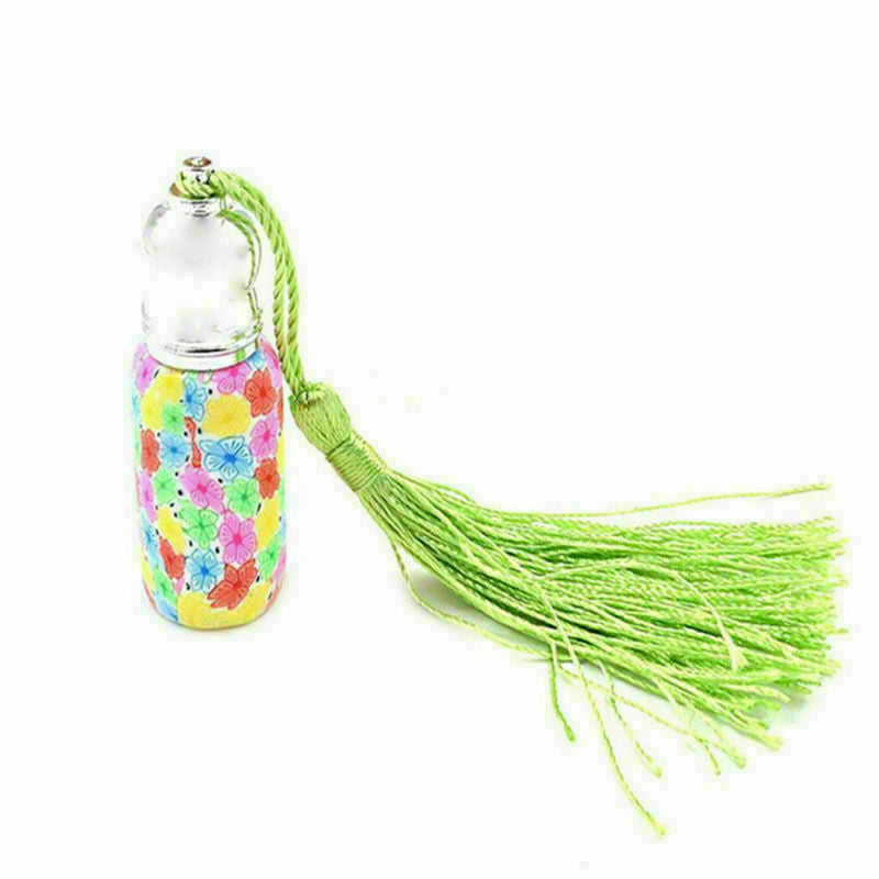 1pc 6ml Empty Glass Perfume Essential Oil Bottle Roll Flower On Roller Rand N0S5