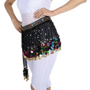 Belly Dance Costume Hip Scarf Hip Wrap Scarf Golden Coin Sequin Belt Skirt