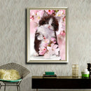 2pcs DIY 5D Diamond Embroidery Painting Set Diamond Cat Flower Mosaic Crafts