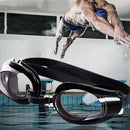 Black Nose Clip+Ear Plug+Anti fog UV Swimming Swim Adjustable Glasses OZ