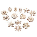 100pcs mix Plant Flower grass pattern wooden Scrapbooking diy Handmade Crafts ME