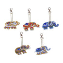 5 Elephant DIY Point Diamond Keychain 5D Diamond Rhinestone Keychain Bag New vmh