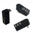 Mini 3 Port USB 2.0 Rotate Splitter Adapter Hub for PC Notebook Laptop Expansion