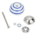 Blue Circle Round Ball Ceramic Cabinet Drawer Pull Cupboard Bin Knob Handle