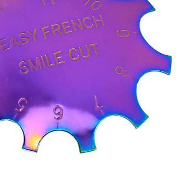 French Smile Line Edge Cutter Stencil Nail Art Trimmer Cutting Template