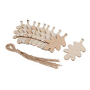 100Pcs Leaf Shape Wood Pieces Hanging Gift Tags Notes Message Reminder Board