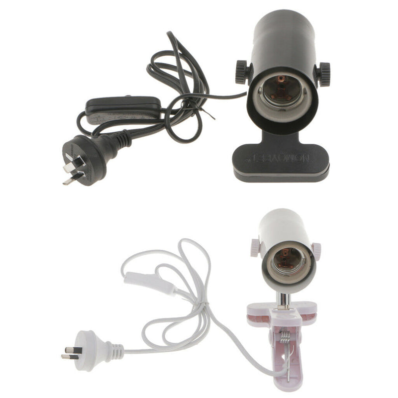 2pc Reptile Lamp Holder Ceramic Bulb UVB Basking Light Holder AU Plug