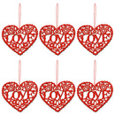 10pcs/bag Wooden Hollow Love Heart Pendants Wedding Valentines Day Decor A