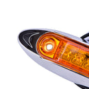 2x 12V Amber 3LED Side Marker Lamp Clearance Light Fish Shape Truck Van Trail`3C