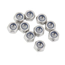 10Pcs M6 A2 Stainless Steel Nuts Nylon Collar Elastic Stop Self-lock Locknut