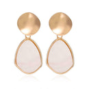 Heart Pendant Earrings Round Metal Geometric Women Ear Drop Jewelry (03) A