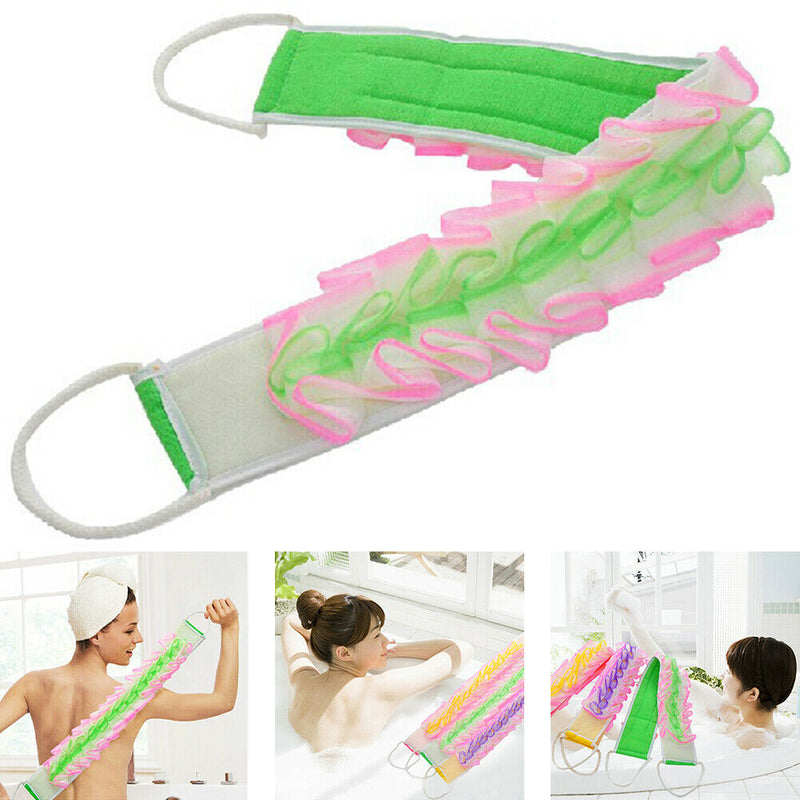 Korean Exfoliating Body Scrub Belt Massage Towel Wash  Bath Sponge Brush