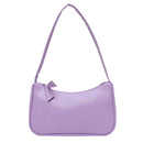 Simple Elegant Women Small Shoulder Bag Pure Color Sling Handbags (Purple)