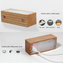 1X(Usb Rechargeable Creative Led Wooden Drawer Box Shape Light Desk Night L