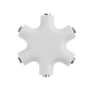 3.5mm Jack 6 Way Multi Port Hub Aux Headphone Audio Cable Adapter (White)
