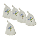 5x Natural Wool Hat Sauna Banya Bath House Head Protect Embroidered Cap