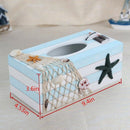 Wood Tissue Box Cover Shell Fishnet Beach Pumping Tray Tissue Holders (Star