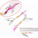 1pc Metallic Sequin 8g Willow Leaf Shape Fishing Sequin Bait With Feather H BX