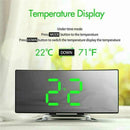 Large Digital Display Alarm Clock Mirror Display Temperature Snooze Table Clock