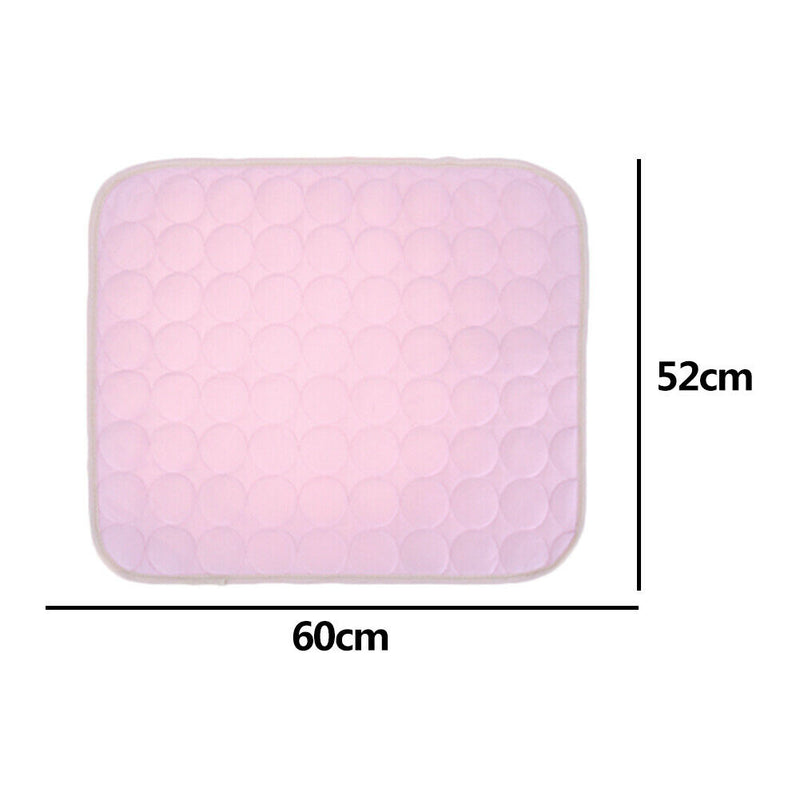 Summer Pet Cooling Ice Mat Cat Puppy Dog Sleeping Blanket Cushion (Pink M) A