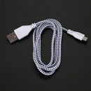 1M Braided Fabric Mini USB Data&Sync Charger Cable Cord For Cell Phone Whit