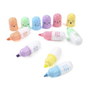 6Pcs Mini Pill shaped highlighter pens for writing Cute face Graffiti marker
