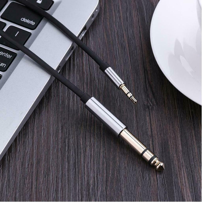 2Pcs 3.5mm 1/8" Male To 6.35mm 1/4" Male Stereo Audio Cable