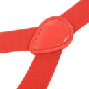 Women Men Clip-on Adjustable Pants Elastic Y Back Suspender Braces - Red