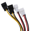 4Pin SATA To 4 x 3Pin Male 12V Fan Cable Adapter Cooler Cooling 15cm 22AWG