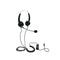 RJ9 Headset With Microphone Adjustable Headband Telephone For Call Center