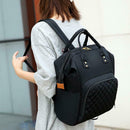 Pure Color Mommy Travel Backpacks Nylon Large Maternity Nappy Bags (Black) SN9F