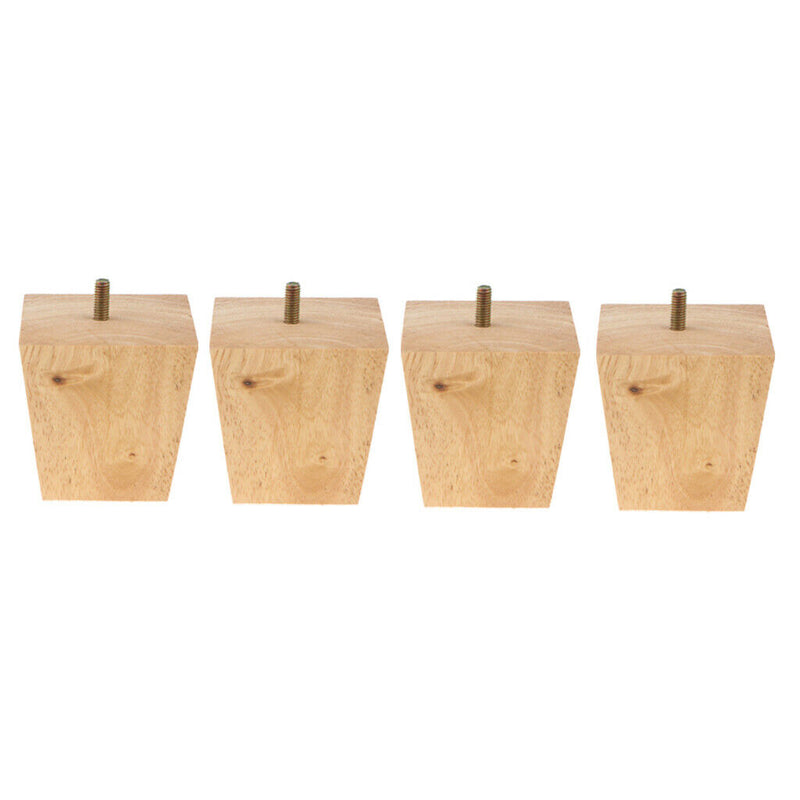 4 Universal Furniture Feet Solid Wood Sofa Riser Leg Square Cone Shape Feet