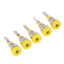 5Pcs 2mm Banana Plugs Female Jack Socket Plug Wire Connector Yellow
