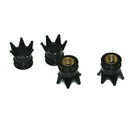4x Black Chrome Crown Tire/Wheel Air Stem Valve Cap  Air Dust Cover Universal