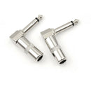 2pcs 1/4" 6.35mm 90 Degree Angle Male Mono Phone Plug Guitar Audio Connector Hn