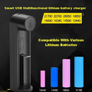 USB Smart Battery Charger Single Slots For 21700 20700 26650 AA AAA Nimh Bat Bj
