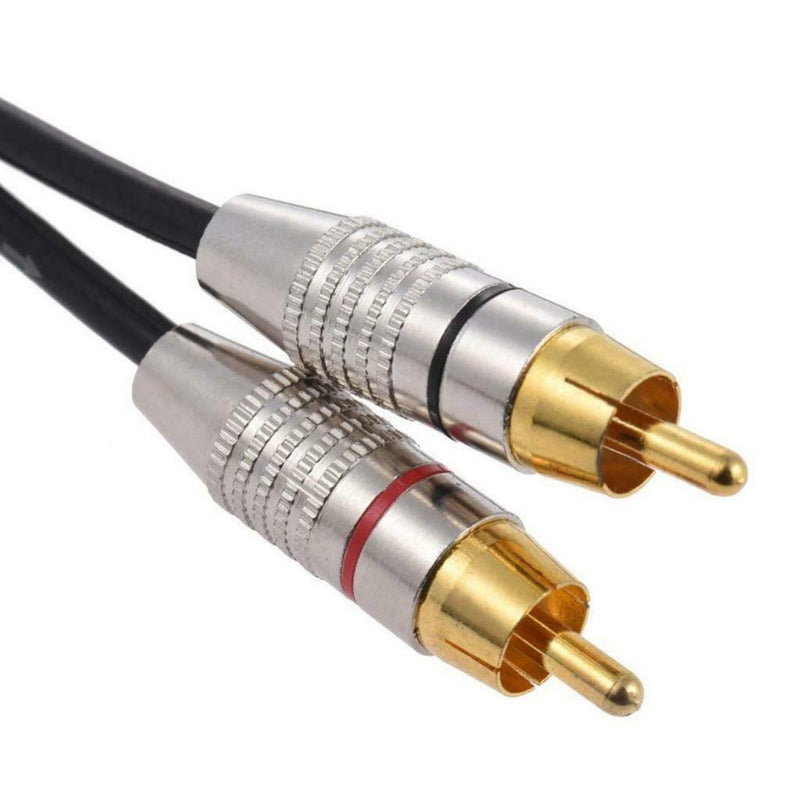2X Dual RCA Male Plug To XLR 3-Pin Male Jack Audio Cable Connector