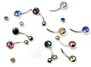 10Pcs Jewelry Crystal Navel Balls Belly Bars Button Rings Plugs Body Piercings