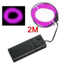 Purple Flexible EL Wire Neon Light 2M Dance Party Decor+Controller