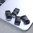 50pcs Outdoor Plastic Paracord Bracelet Black Curved Buckles Survival Tools A