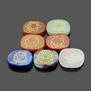 7Pcs/Set Engraved Spiritual Healing Meditation Palm Chakra J5T8 Reiki Stone N2S7