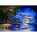 5D DIY Diamond Painting Bright Moon at Sea Full Drill Landscape Embroidery