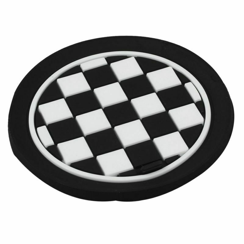 Mini Auto Car Water Cup Bottle Holder Anti-slip Pad Mat 65mm Black and Whit G5H1