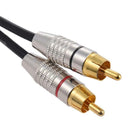 2X Dual RCA Male Plug To XLR 3-Pin Male Jack Audio Cable Connector