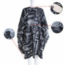 Black Hairdressing Gown Cape Hair-Cut Salon Barber Nylon Cloth Wrap Prote FKT