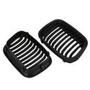 1 Pair Abs Front Replacement Matte Black Kidney Grille Grill For Bmw E46 3