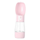 Portable Pet Dog Outdoor Travel Water Bowl Bottle Drinking Food Dish Feeder Pink