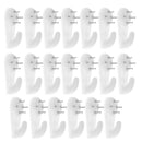 Plastic Hard Wall Picture Frame Hooks Hangers 4-Pin Pack of 20 Large White
